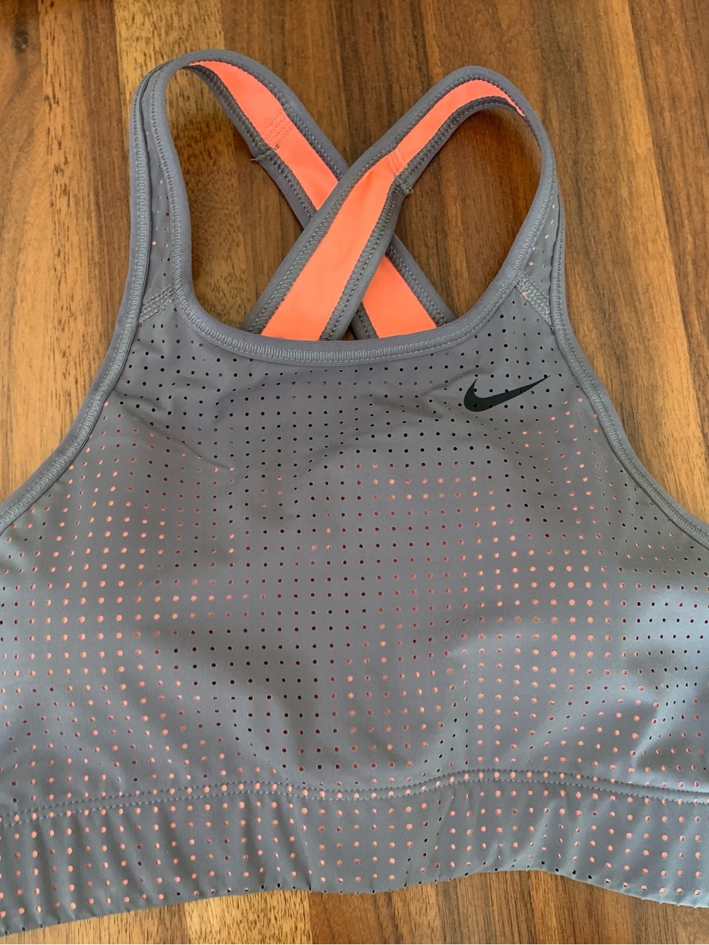 Nike Gray Sports Bra with Coral Lining